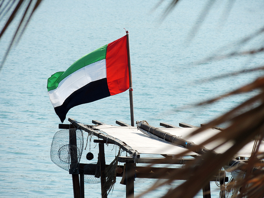 1051 - Bandiera nazionale al vento - Emirati Arabi Uniti