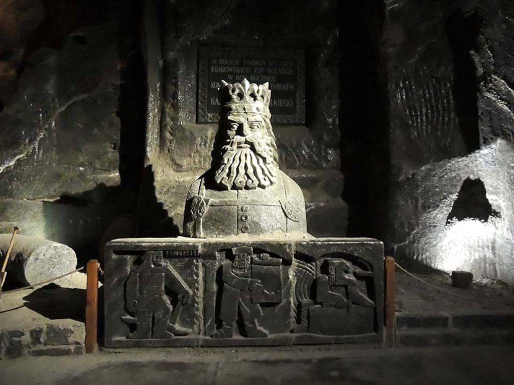 980 - Scultura in sale all'interno della miniera di sale di Wieliczka