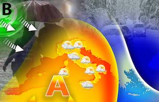 METEO, WEEKEND MITE <br>MA CON MOLTE NUVOLE