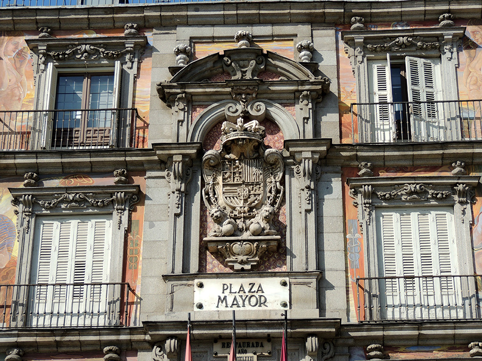 961 - Particolare di edificio nella Plaza Mayor a Madrid